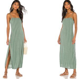 Amuse Society - Hidden Cove Maxi Dress (green / grey / sage stripe) - beachy - M